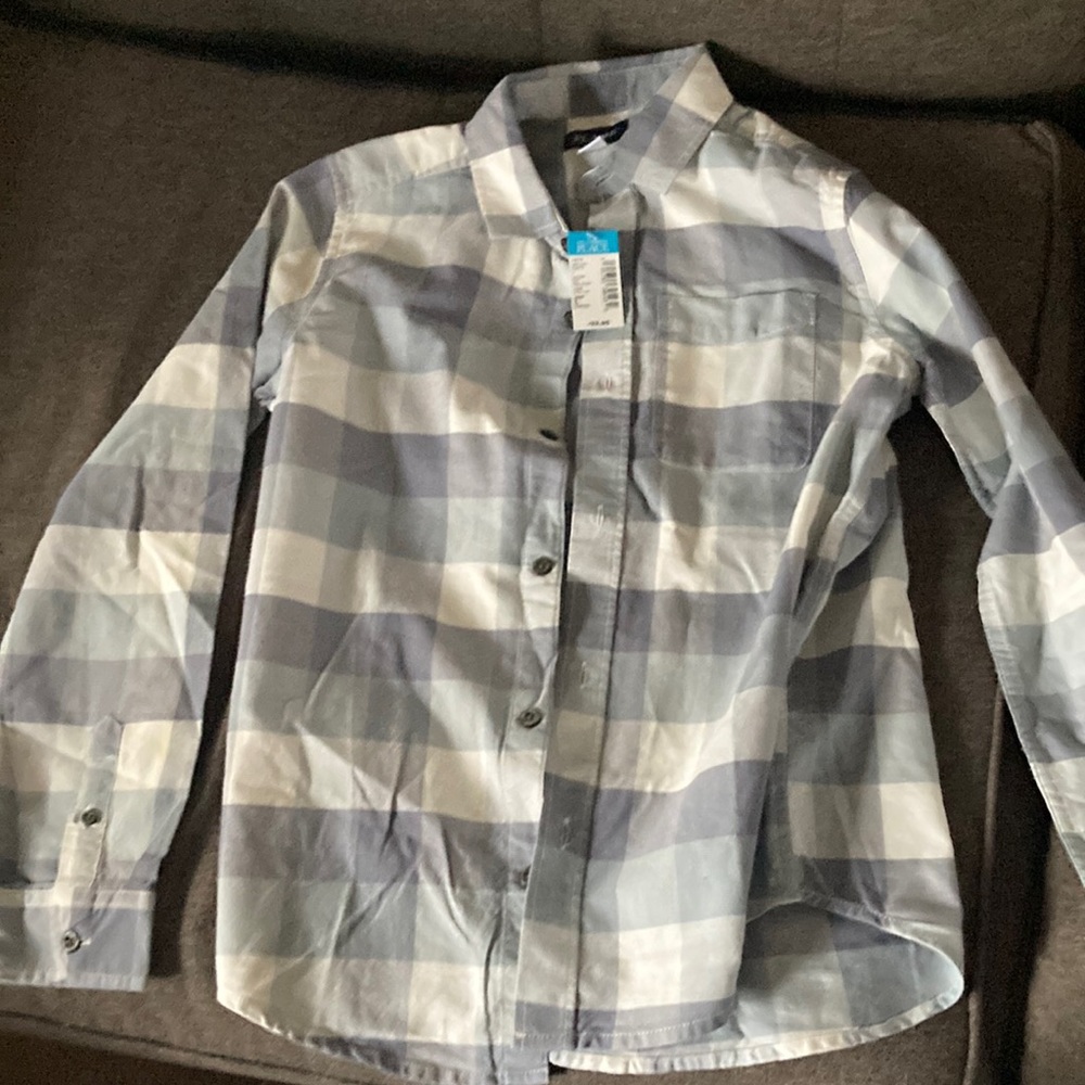 Boys new with tags feet buffalo plaid button down